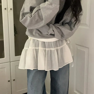 Chiffon layered wrap skirt
