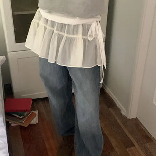 Chiffon layered wrap skirt