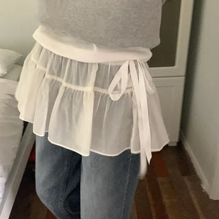 Chiffon layered wrap skirt