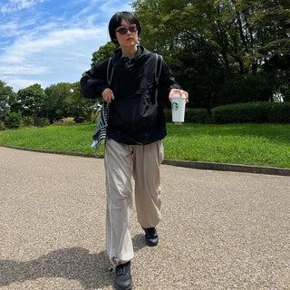 High-neck anorak