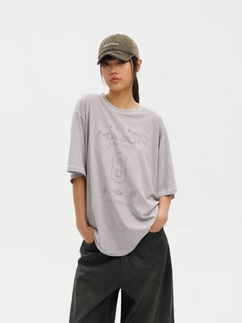 [MASONPRINCE] Washed Graphic Print T-Shirt