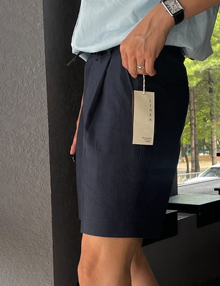 After Linen Knee-length Shorts (4 colors)