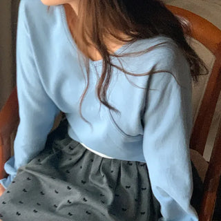 V-neck wrap sweatshirt