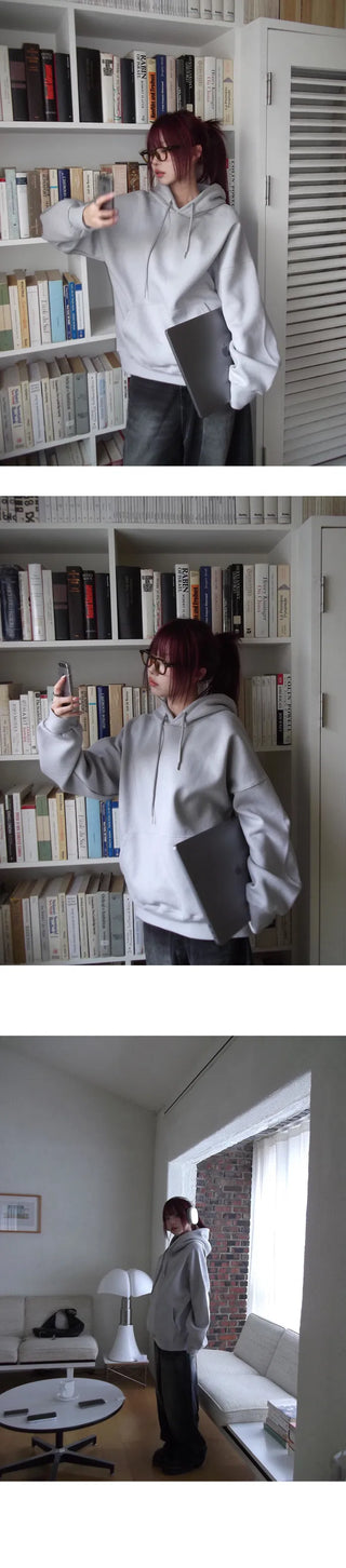 Double-layer heavy two-way hooded zip-up/t-shirt - 9 colors