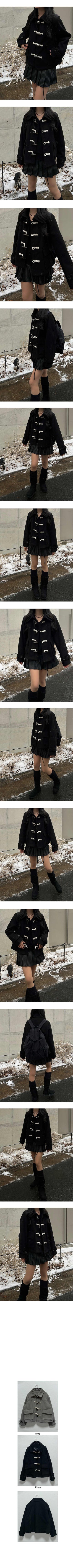 Short double-breasted duffel coat