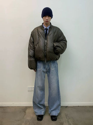 [NEVERSEEZ] Cropped Puffer Down Jacket