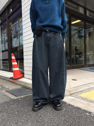 Striped Border Denim Pants