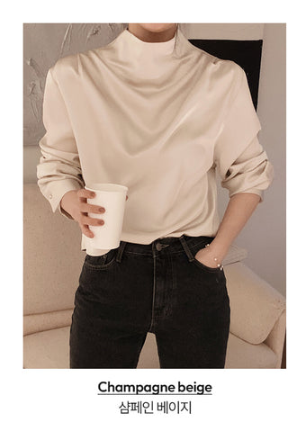 Mock neck blouse - 2 colors