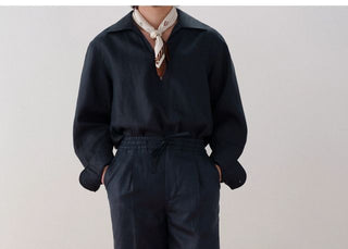 [CULTUM] Linen-blend Srawstring Shorts