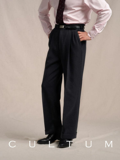 [CULTUM] 1930s Wool Twill Double Pleat Trousers