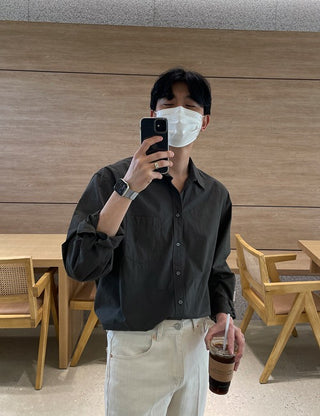 Crop bio-washed shirt (cotton fabric)