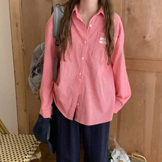 Striped long-sleeved shirt