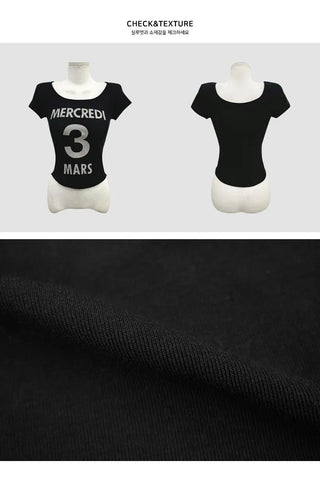 33 See-through U-neck Line Short Sleeve T-shirt - 3 colors
