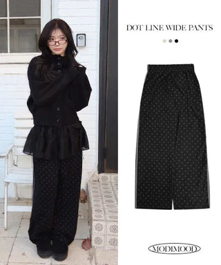 Dot Wide Line Pants - 3 Colors