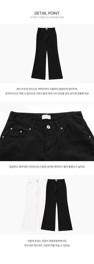Semi-low Flared Pants - 2 colors