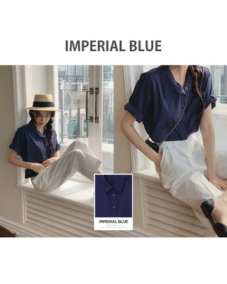 (7 colors) Double-stitched washed shirt