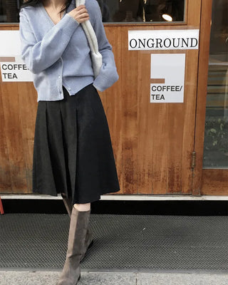 (3 colors) Back Point Argyle Cardigan