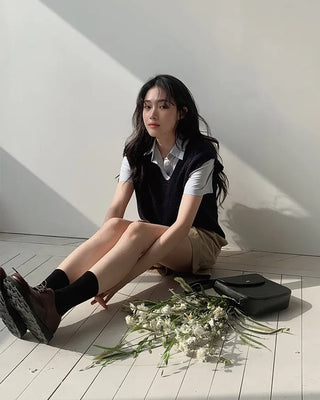 Semi-cropped short-sleeved shirt - 5 colors