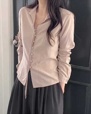 Strap button blouse