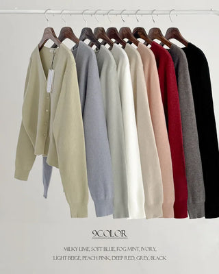 (9 colors) Washable fluffy knit cardigan