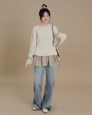 Loose-fit hooded knit