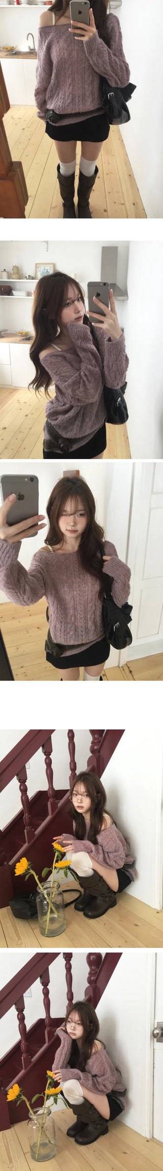 Genie Alpaca One-Off Boat Neck Knitwear - 5 Colors