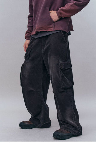 [Monterest] Washed Corduroy Wide Leg Work Pants