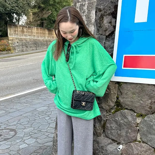 Oversized knit hoodie