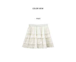 Cancan lace mini skirt