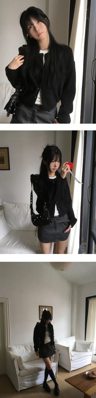 Cashmere Round Neck Balloon Cardigan - 8 Colors