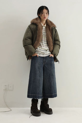 MASONPRINCE Faux Fur Down High-Neck Jacket