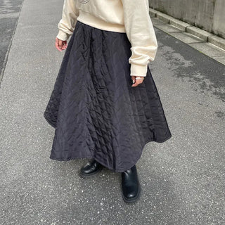 Quilted long skirt