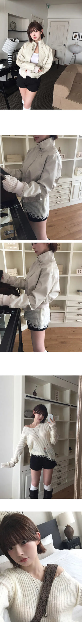 Ruby Leather Crop Line Jacket