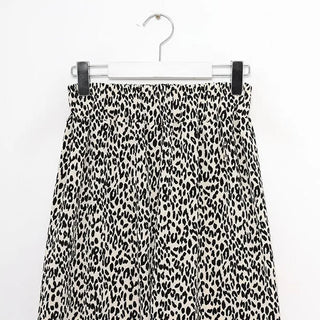 Leopard print elastic waist pants