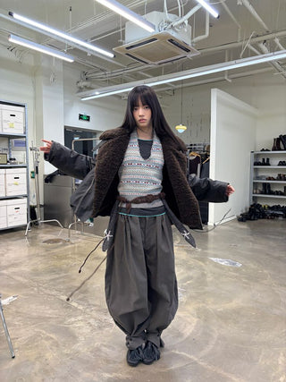 [NEVERSEEZ] Fair Isle Knit Halter Vest