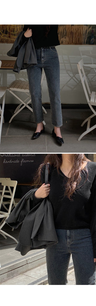 (U/V neck) wool knit - 6 colors