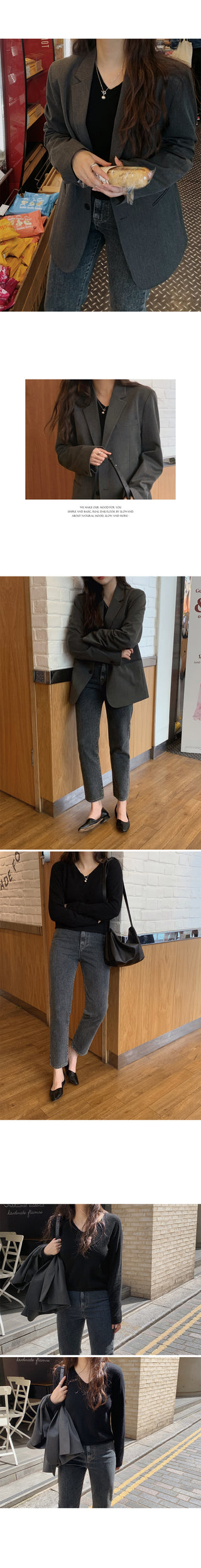 (U/V neck) wool knit - 6 colors