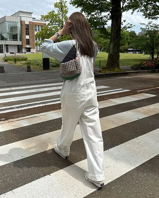 Cotton wide overalls