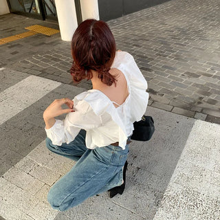 Square frill blouse