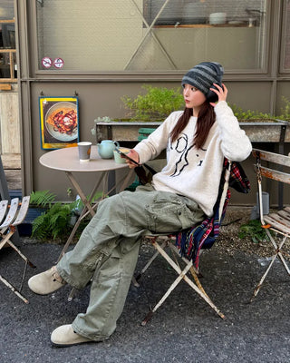 Vintage cargo wide pants