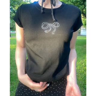 Cubic Ribbon Short-Sleeved T-Shirt