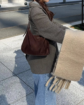 Suede shoulder bag