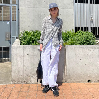 Unisex seersucker check shirt