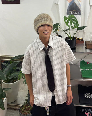 Multi-stripe half-sleeve shirt