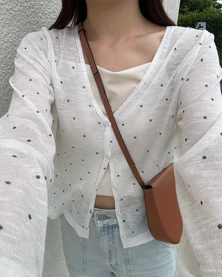See-through polka dot summer cardigan