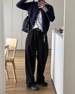Layered knit hooded cardigan