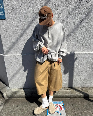 Henley neck sweatshirt
