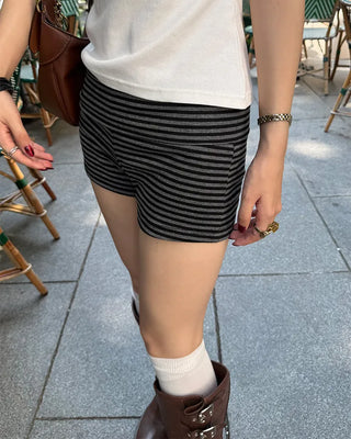 Striped micro shorts