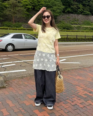 White Stitch Rigid Summer Denim Pants