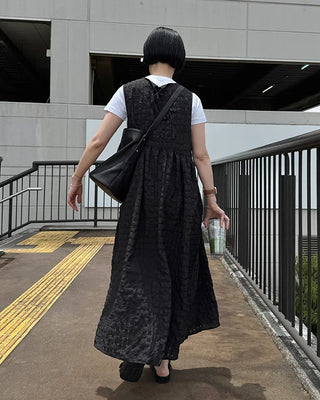 Embossed long dress